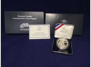 2006 Ben Franklin Founding Father Commemorative Proof Silver Dollar US Mint
