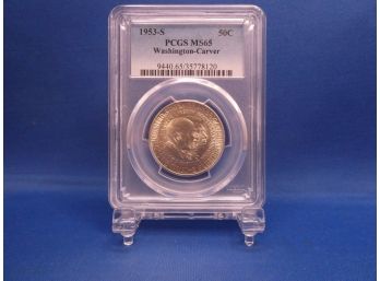 1953 S George Washington Carver Booker T Washington Commemorative Silver Half Dollar MS 65 PCGS