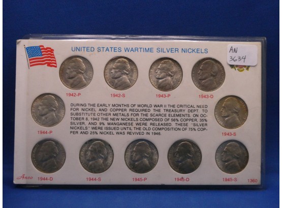 Complete Jefferson Nickel Set 1938 - 1961 - Includes All The Silver Ones And The 1950D