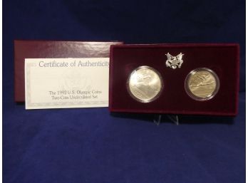 1992 Olympic Silver Dollar Commemorative Coin Set - Baseball & Gymnastics