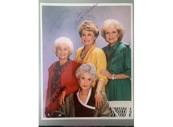 Signed 8 X 10 Glossy Photo Golden Girls Cast - Betty White, Estelle Getty, Rue Mclanahan, And Bea Arthur