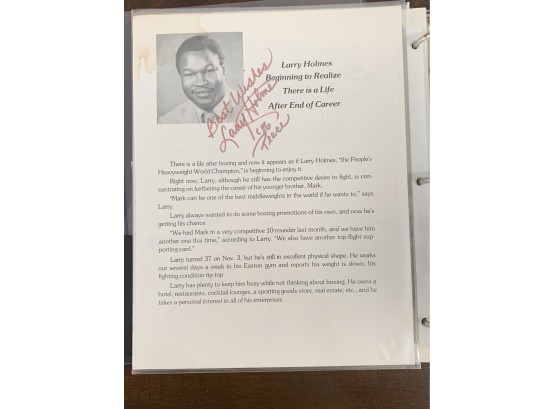Professional Boxer  Larry Holmes Signed Photo And Letter Heavyweight Champion