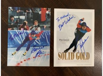 Olympic Speed Skating Gold Medalists Bonnie Blair Dan Jansen Signed Photos