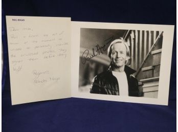 Signed 8 X 10 Glossy Photo Paul Hogan With Letter - From Crocodile Dundee
