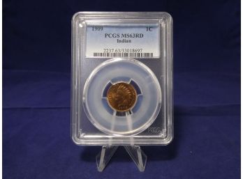 1909 Indian Head Cent MS63 RED PCGS