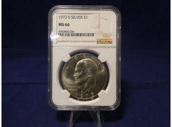 1973 S San Francisco US Silver Eisenhower 40 Percent Silver Dollar MS 66 NGC