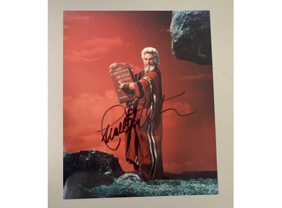 Signed 8 X 10 Glossy Photo Of Charlton Heston - The Ten Commandments