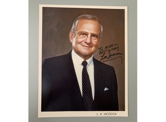 Signed 8 X 10 Glossy Photo Of American Executive Lee Iacocca