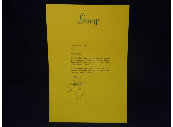 Lucille Ball Signed Letter - Actress