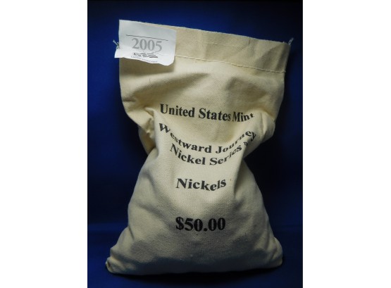 2005 Unopened Bank Bag Of 1,000 Nickels - $50 Face