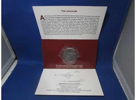 2003 Soloman Island $5 Concorde Commemorative Coin