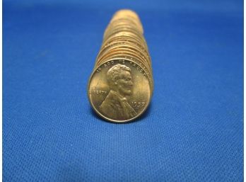 Uncirculated Roll Of 1957 Lincoln Wheat Penny Pennies 50 Coins