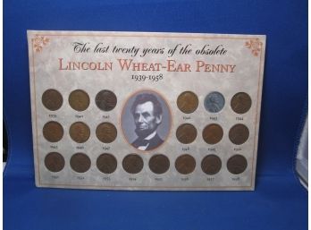 The Last 20 Years Of The Obselete Lincon Wheat Penny Set 20 Coins  1939 - 1958