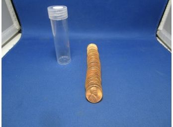 Uncirculated Roll Of 1958 Lincoln Wheat Penny Pennies 50 Coins