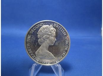 1973 British Virgin Island One Dollar Proof Coin Sterling Silver