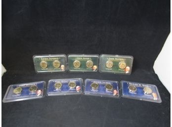 14 Presidential Dollars P & D 2 Coin Sets 2007 & 2008
