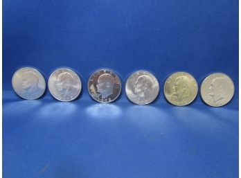 6 40% Silver Esienhower Dollar Coins  1971 S - 1974 S