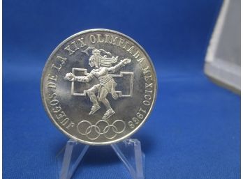 1968 25 Pesos 72% Silver Mexican Olympic Coin
