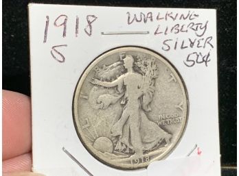 1918 S San Francisco Walking Liberty Silver Half Dollar