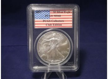 2003 Silver Eagle MS 68 PCGS Collectors Club Edition 1 Oz .999 Uncirculated Bullion Coin