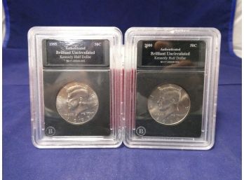 1995 D Denver & 2000 D  John F Kennedy  Uncirculated Half Dollar Coins