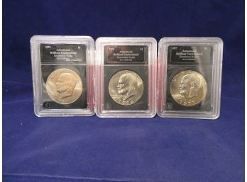 1971, 1974, & 1977 Eisenhower Dollar Uncirculated Dollar Coins