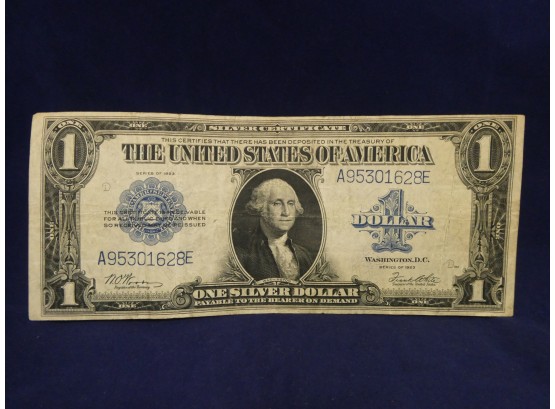 1923 Large Size Horse Blanket Silver Certificate $1 One Dollar Bill