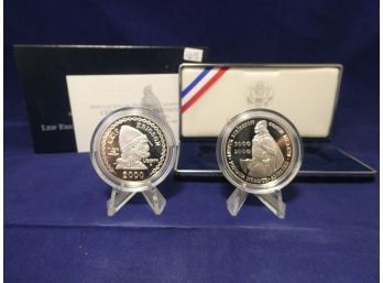 2000 Leif Ericson Proof Silver Dollar 2 Coin Commemorative Set
