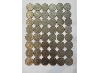 Lot Of 48 Mixed Year And Mint Mark Eisenhower Dollars