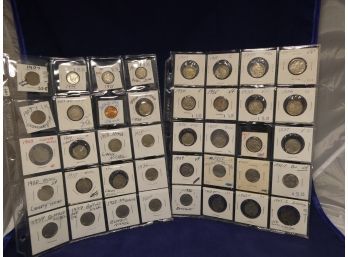 Nice Type Set Lot Of 40 US Coins Barber Dimes, Victory & Buffalo & Silver Nickels