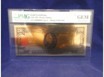 1928 Gold Certificate PMG Gem Uncirculated - Made With Gold