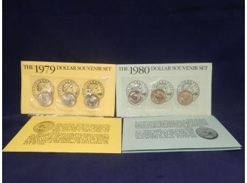 1979 & 1980 P D S Sets Of Susan B Anthony Dollars - US Mint Uncirculated Sets