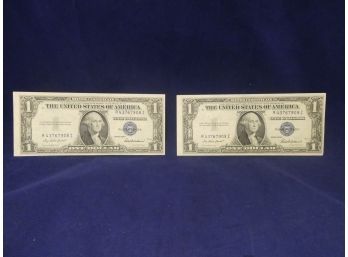 1935 F Silver Certificates Uncirculated Consecutive Serial Numbers