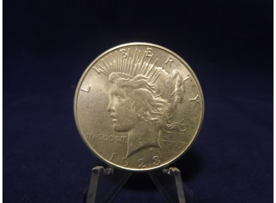 1923 S Peace Dollar - Almost Uncirculated