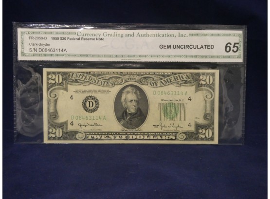 1950 US $20 Small Size Federal Reserve Note