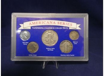Americana 5 Coin Set Walking Liberty Half Dollar Standing Liberty Quarter Mercury Dime Buffalo Nickel