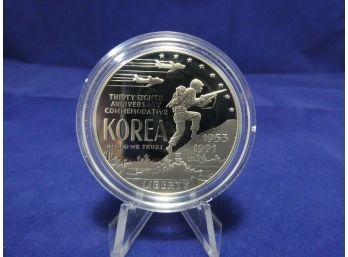 1991 Korean War Proof Silver Dollar Commemorative Coin