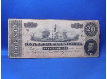1864 $20 Civil War Confederate Note