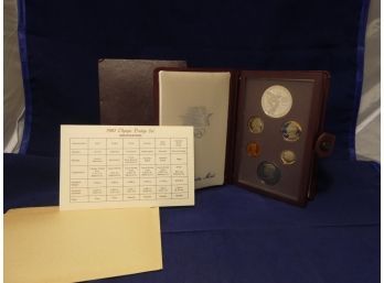 1983 Prestige Proof Set With San Francisco Olympic Silver Commemorative Proof Silver Dollar
