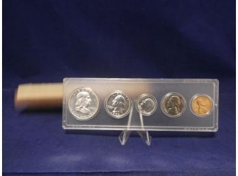 1956 5 Coin Uncriculated Year Set With Franklin Half Dollar