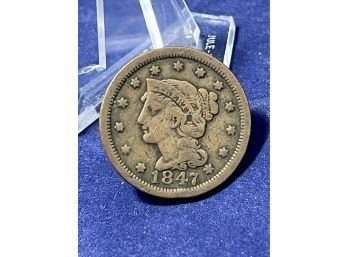 1847 Braided Hair Large  Cent