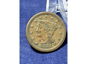 1851 Braided Hair Large  Cent