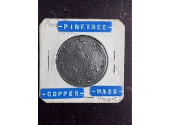 1776 Massachusetts Pine Tree  Token - Old Replica Coin
