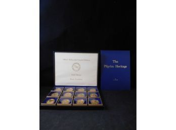 Official Hallmarked Solid Bronze Proof Pilgrim Medal Set