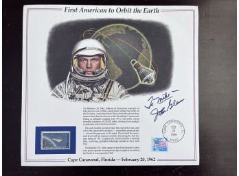 John Glenn Signed First Day Stamp  - 27th Anniversary
