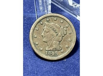 1845 Braided Hair Large  Cent