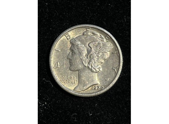 1929 Mercury Silver Dime - Almost Uncirculated