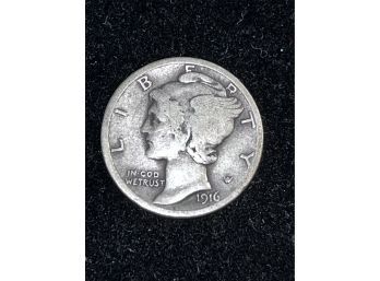1916 Mercury Silver Dime - First Year Of Issue