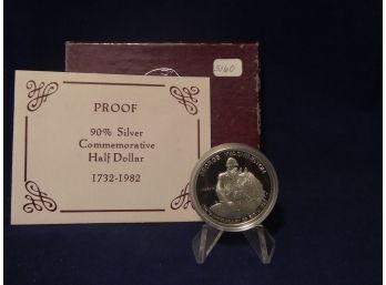 1982 US Silver Proof Commemorative George Washington Half Dollar