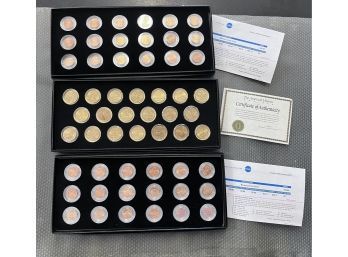 Lot Of 3 Boxed Coin Sets - Lincoln Cents - Quarters